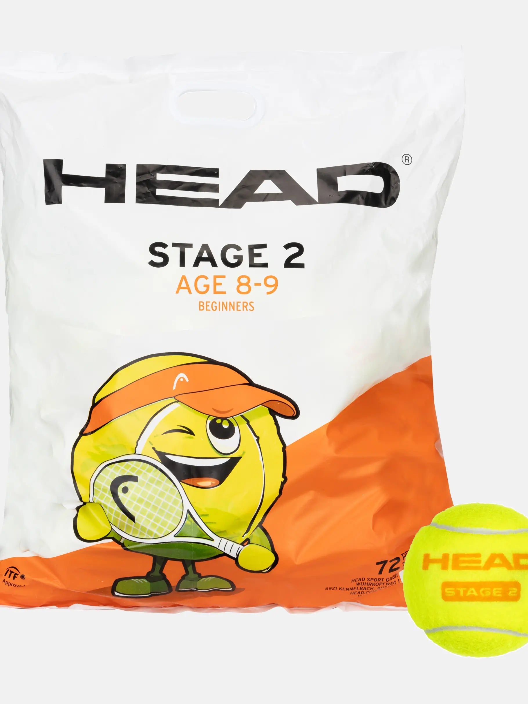 Head Stage 2 Orange Tennis Ball 72 pack